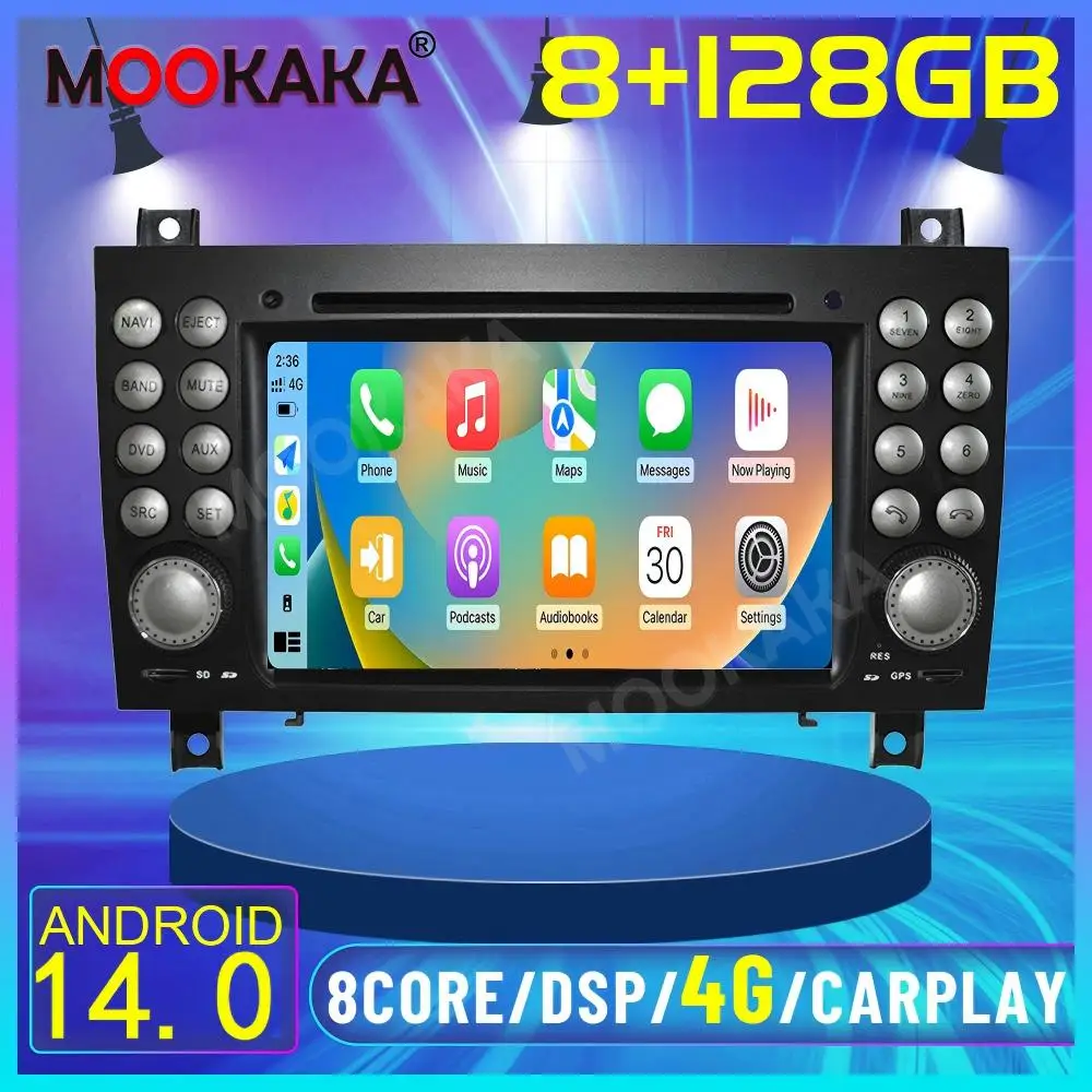 

Android 14.0 4+64GB For Mercedes Benz SLK R171 2004 - 2011 DSP 4G Stereo Car Radio oem Upgrade Multimedia DVD Player HeadUnit