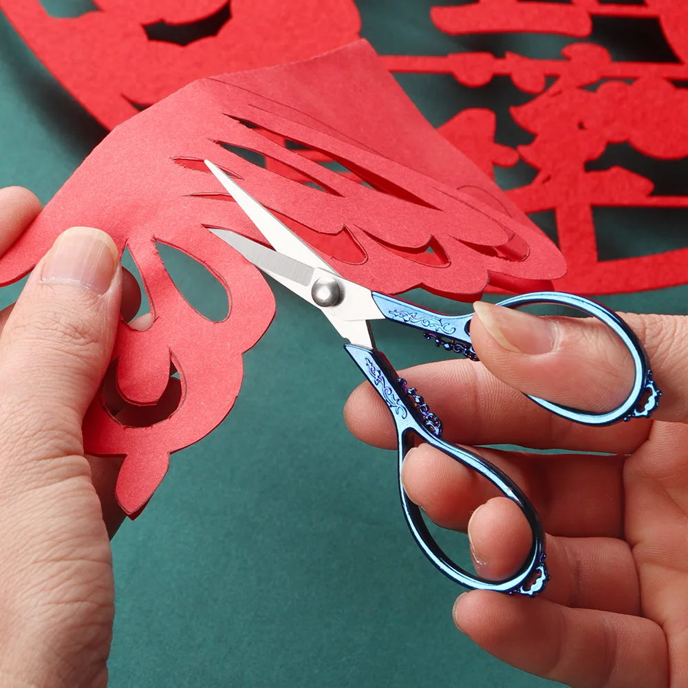 Retro Cross Stitch Scissors Antique Durable High Steel Tailor Craft Sewing Household for Fabric Scisso Shears - view 4