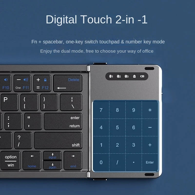 Imagem -02 - Teclado Dobrável sem Fio Portátil Bluetooth Touchpad Celular Tablet Notebook Mouse Conjunto Multi-dispositivo Universal Keycaps 2024