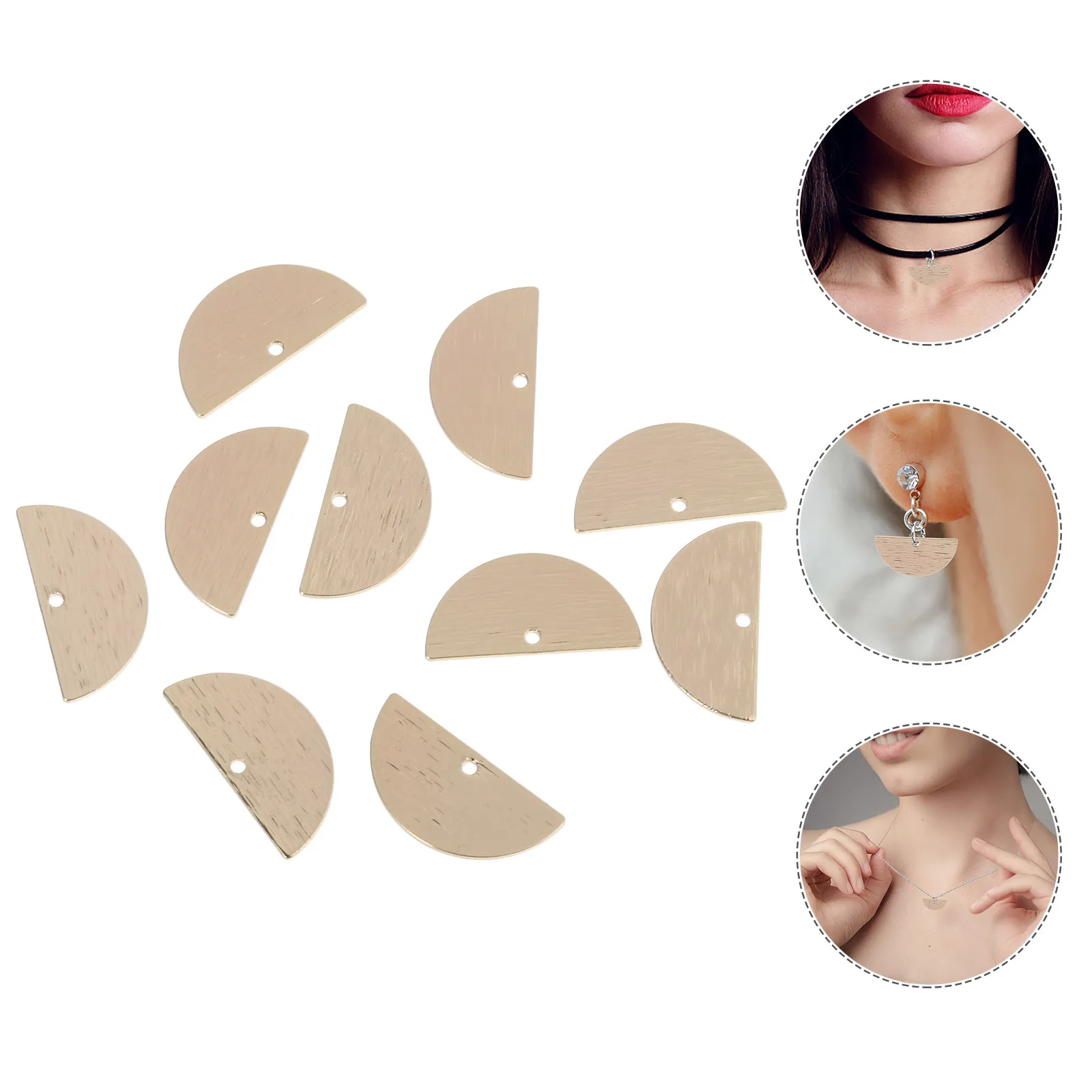 

10 шт. медные позолоченные полукруглые подвески для рукоделия, металлические шармы для изготовления украшений, аксессуары для декора своими руками