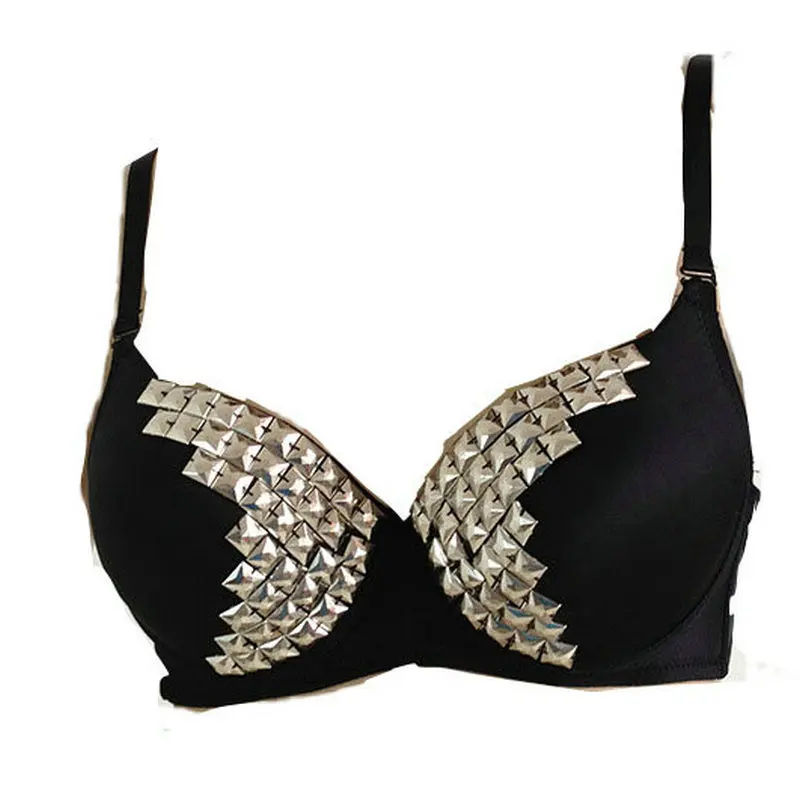 Belly Dance Bra Nightclub Bra DS Show Costume Rivet Bra Nail Bead Sexy Bra Lingerie Disco Wear Underwear Women Sexy Bra