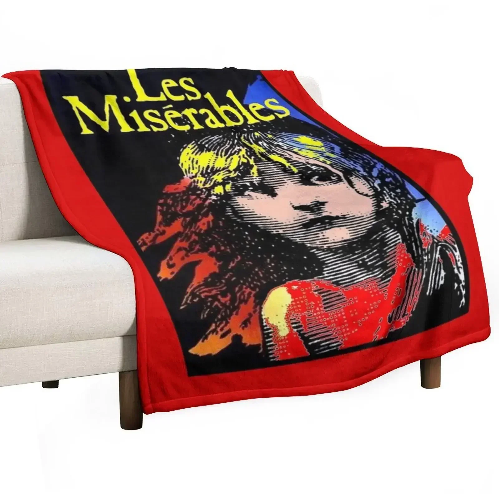 LES MISERABLES: Restored Colorized Advertising Print Throw Blanket Large Warm wednesday Blankets