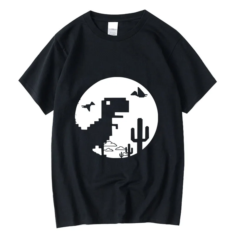 XINYI Men's T-shirt 100% Cotton Loose Funny Game Dinosaurs Print Customizable Hand-painted Unique Design Casual Wear