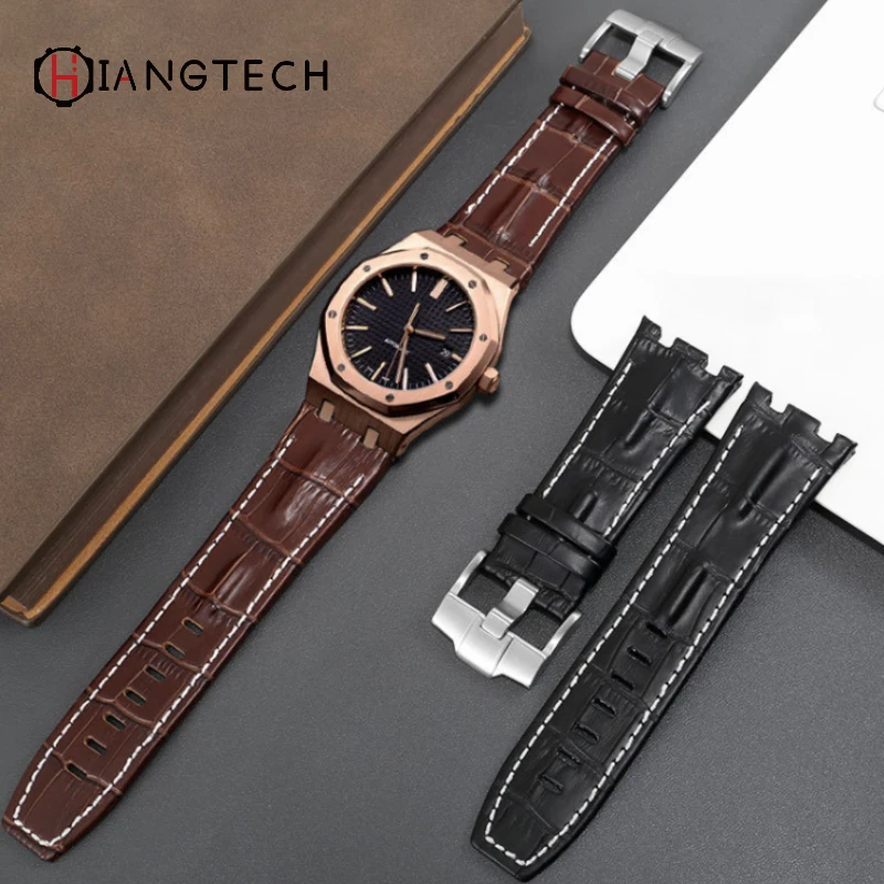 

Genuine leather watch strap comaptible with AP 15703 Royal Oak Offshore 28mm watch wristband bracelet male