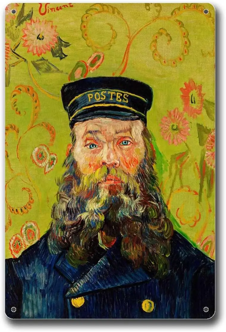 Metal Tin Signs Vincent Van Gogh Van Gogh Postman Joseph Roulin 1888 Van Gogh Sunflowers PostImpressionismBar and Restaurant Dec