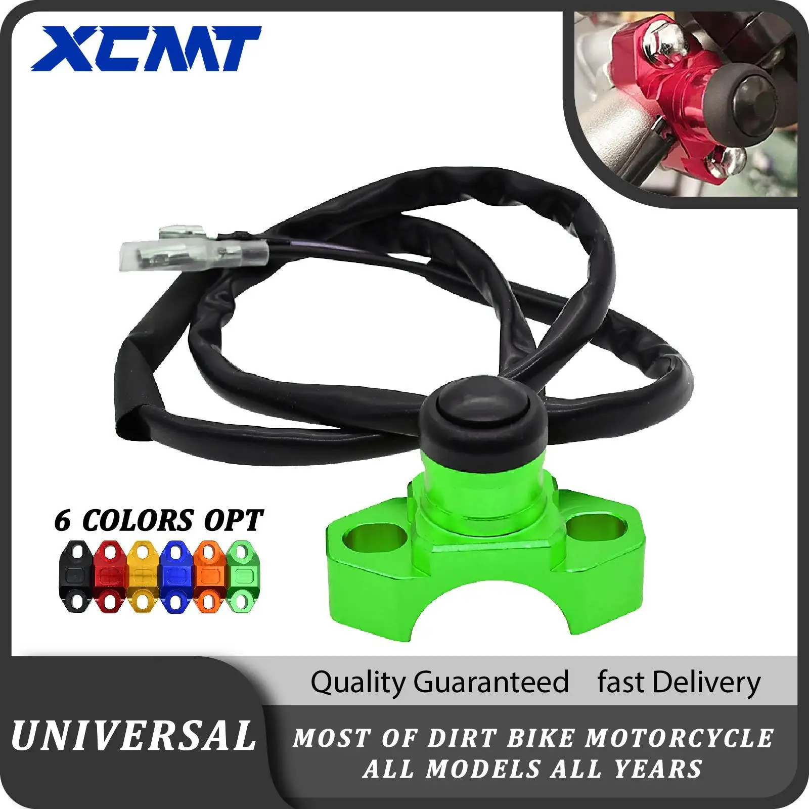 

CNC Universal Motorcycle Engine Stop Start Kill Switch Momentary Push Button Switch For Yamaha Kawasaki KTM Honda CRF250 CRF450