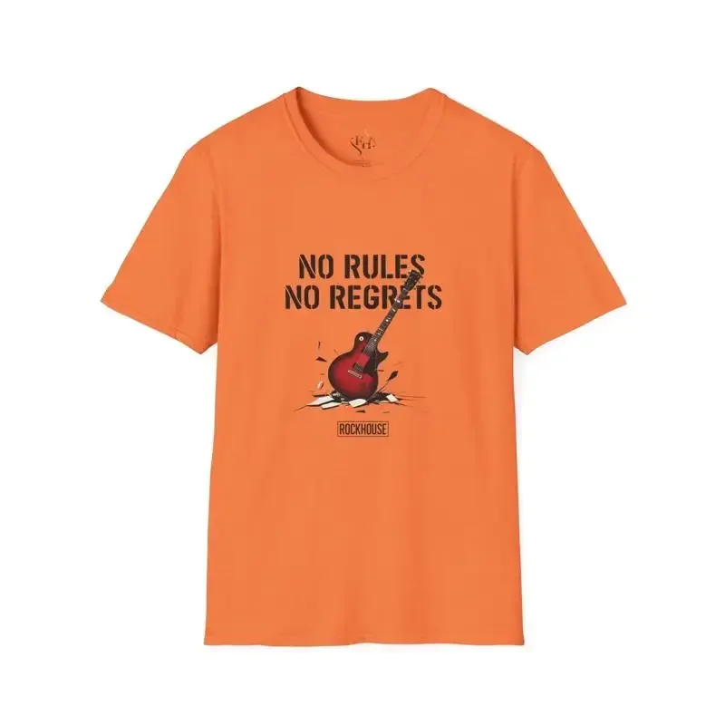 Bold Rock Music T Shirt Rebelous for Musicians No Rules Regrets