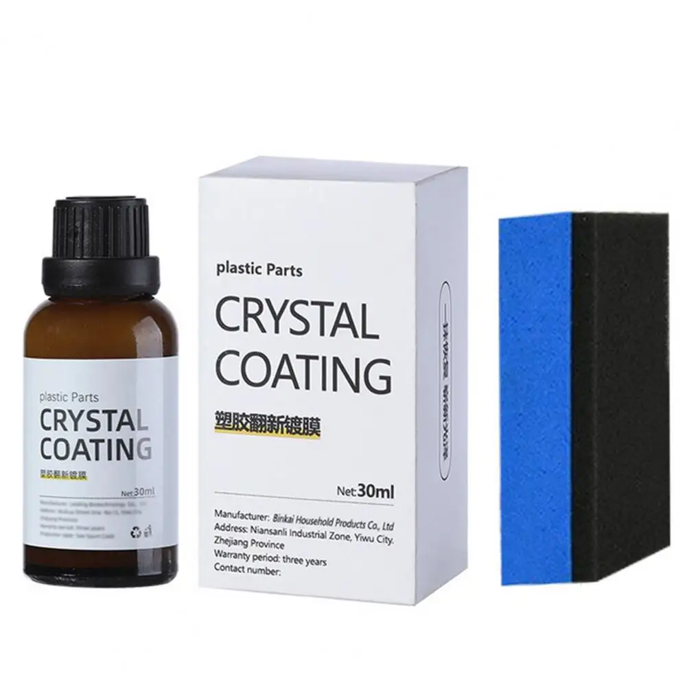 

30ML Nano Ceramic Coating Plastic Parts Crystal Coating Anti-fog Protection Plastic Restorer Refresher Agent with Sponge