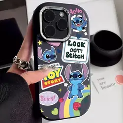 Cartoon Lilo Stitch Cute Phone Case For Iphone 16 14 15 12 13 Mini 11 Pro Max Xs XR 6 6s 7 8 Plus  Soft Disney Cover