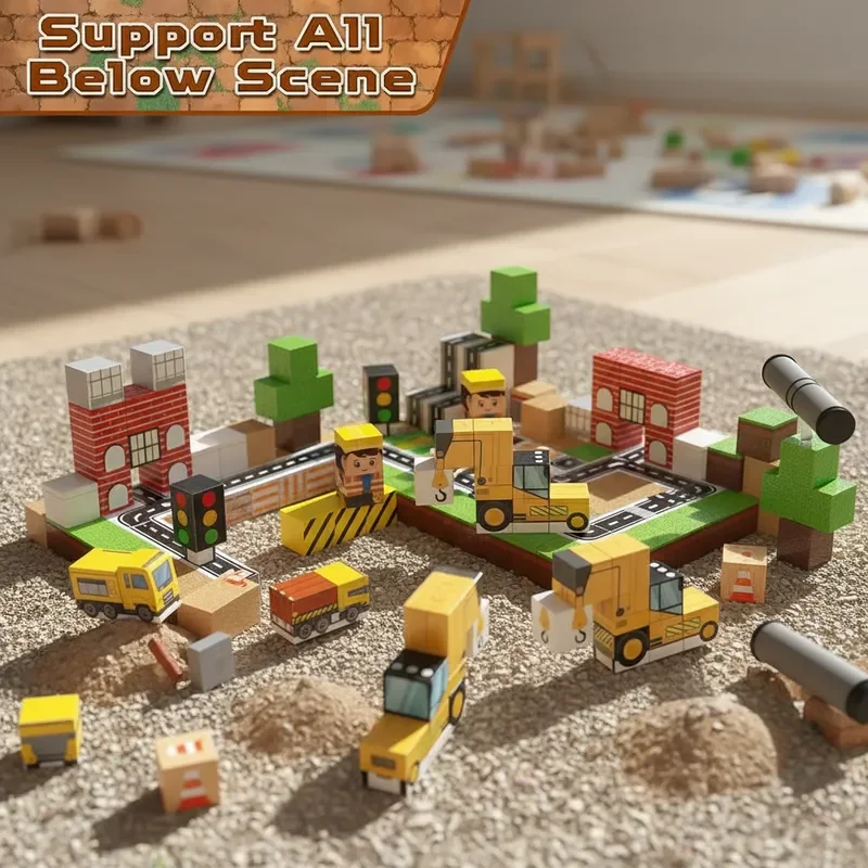 Kreative 3D DIY Magnetische Fliesen Bausteine Set Kostenlose Montage Stadt Bau STEM Pädagogisches Spielzeug Urlaub Kinder Geschenke