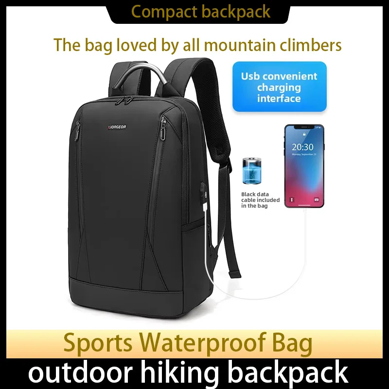 

Men's Large Capacity Laptop Backpack with USB Charging Port Simple Fashion Travel Backpack for Students Female Computer Bag