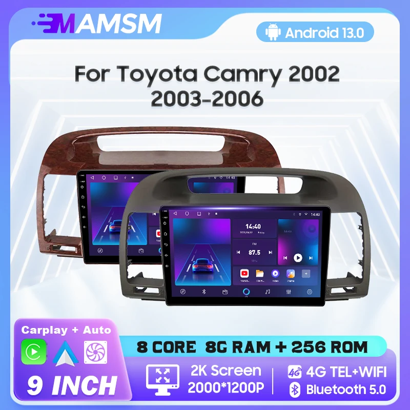 

Автомобильный радиоприемник MAMSM Android 12 2K для Toyota Camry 2002 2003-2006 видео мультимедийный Bluetooth плеер навигация 4G GPS Carplay стерео