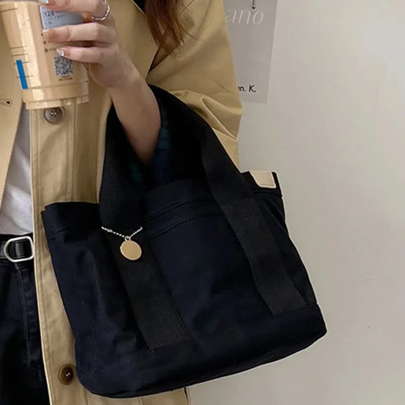 Summer new Japanese Lotte high-grade canvas bag Women's lunch bag Tiktok super fire handbag casual bag purseshandbags womens bag