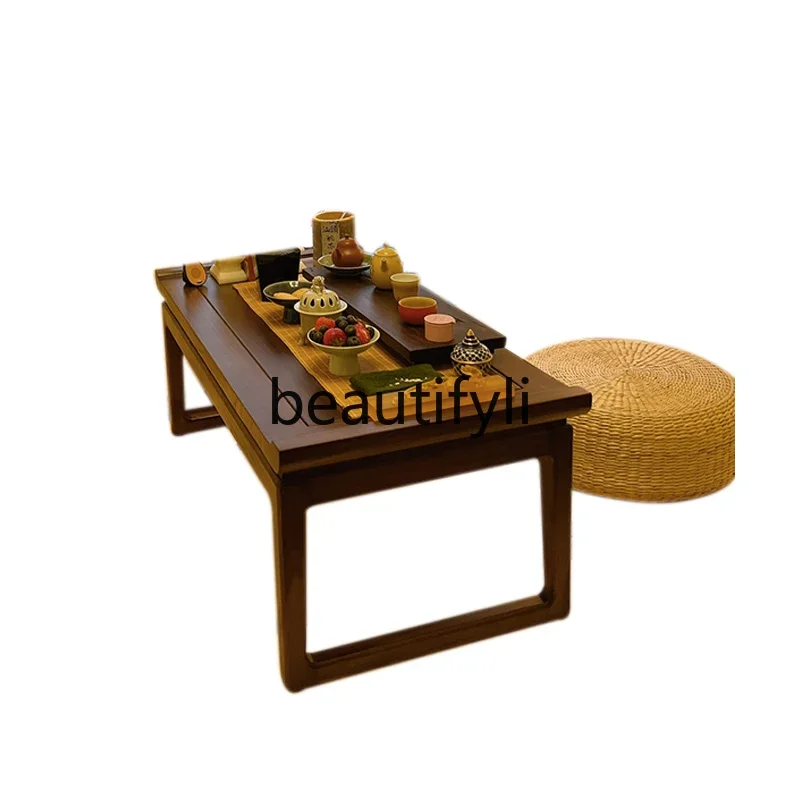 

E182 New Chinese tea table light luxury modern high sense, zen drinking tea table walnut, high-end