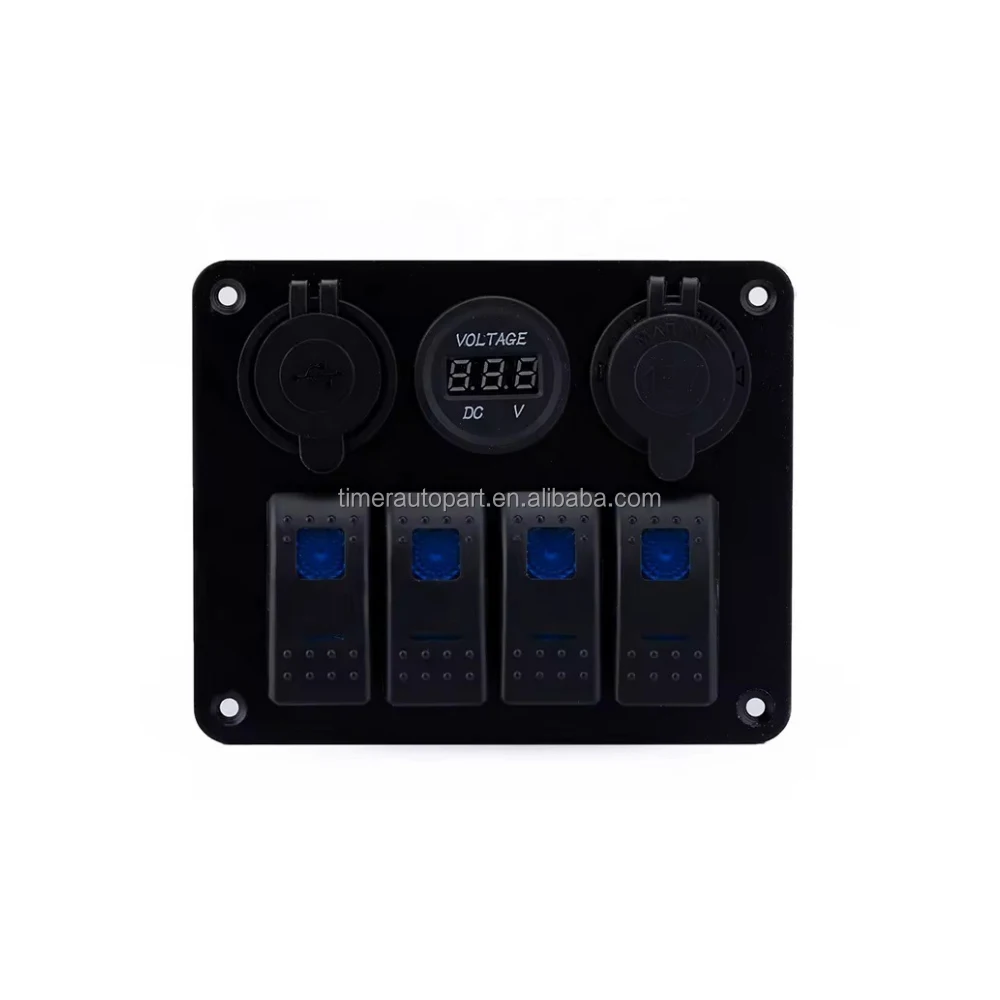 

Лидер продаж, 12 В, алюминиевая лодка, морской автофургон, предварительно проводной, 4-бандовый, 5-контактный, кнопка контроллера, панель кулисного переключателя включения-выключения с USB и вольтметром