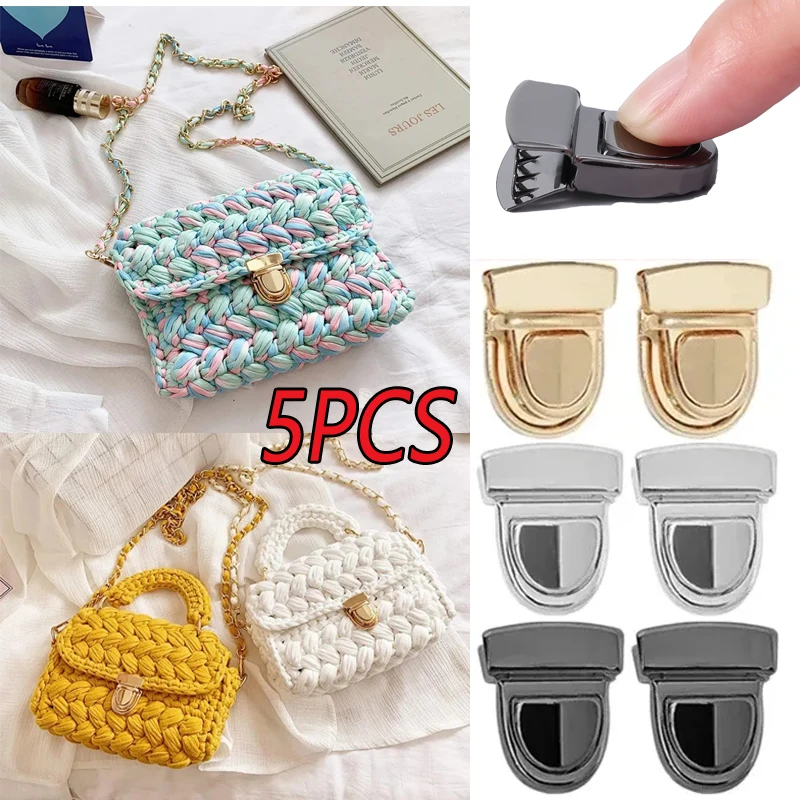 

5PCS Metal Bag Handbags Purse Tote Closures Snap Clasp Duck Tongue Twist Turn Snap Buckle for Luggage DIY Craft Bag Accessories