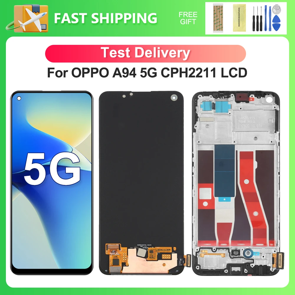 For OPPO A94 5G 6.43\'\'For A94 CPH2211 LCD Display Touch Screen Digitizer Assembly Replacement