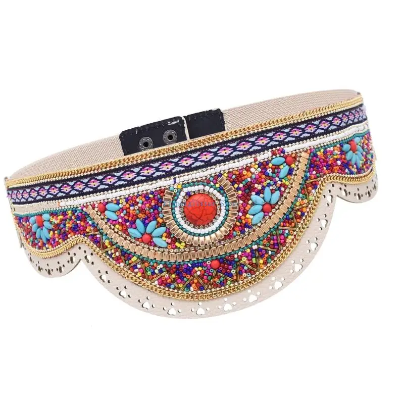 652b biji beraneka warna manik -manik cincher cincher tangan bohemian perhiasan yang dapat disesuaikan panjang untuk pesta dan