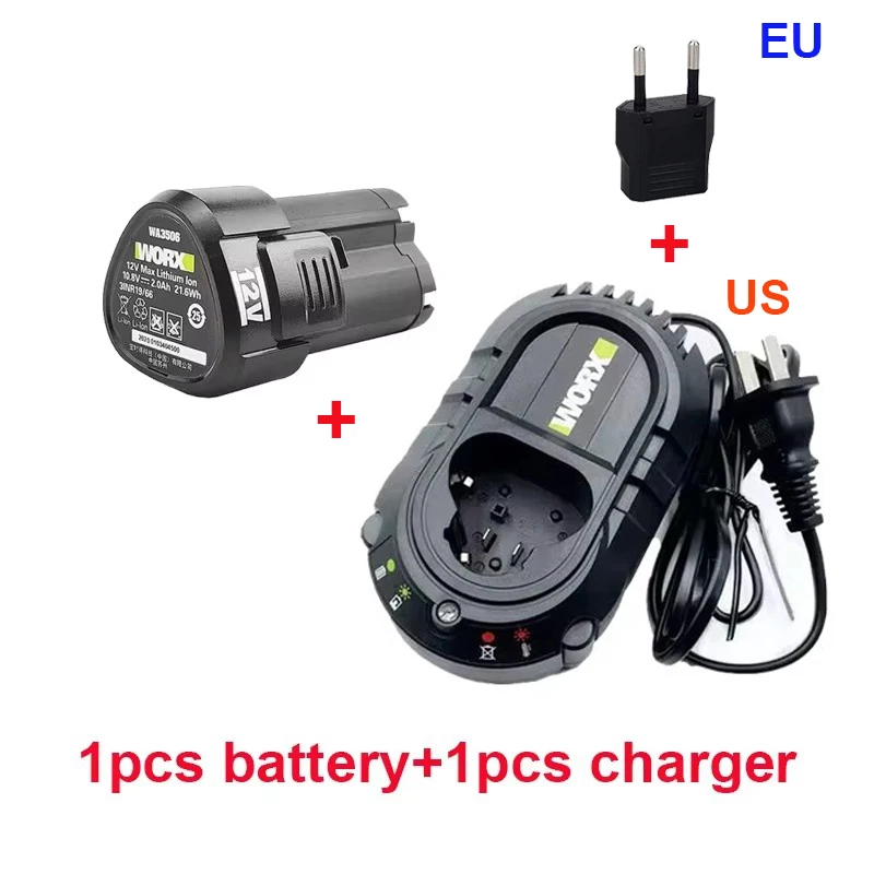 Originele 2.0Ah 4.0Ah voor WORX Kress 12V WA3506 WU127 WU128 WU130 WU131X WU132 WU280 WX128 WX129 WX540 Elektrisch Gereedschap Batterij ️️️