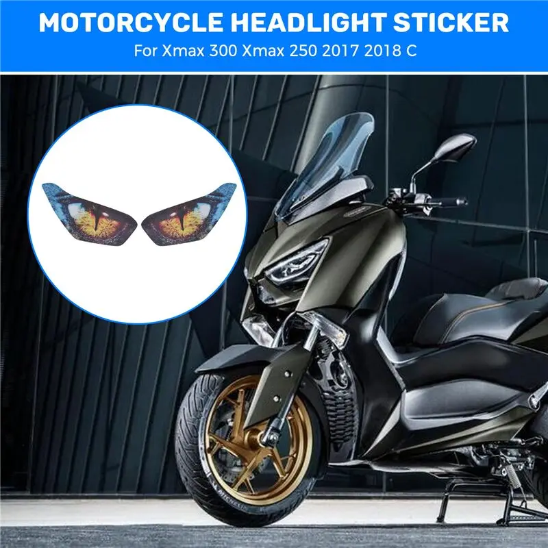 AED8-Motorcycle Accessories Headlight Protection Sticker Headlight Sticker For Yamaha Xmax 300 Xmax 250 2017 2018