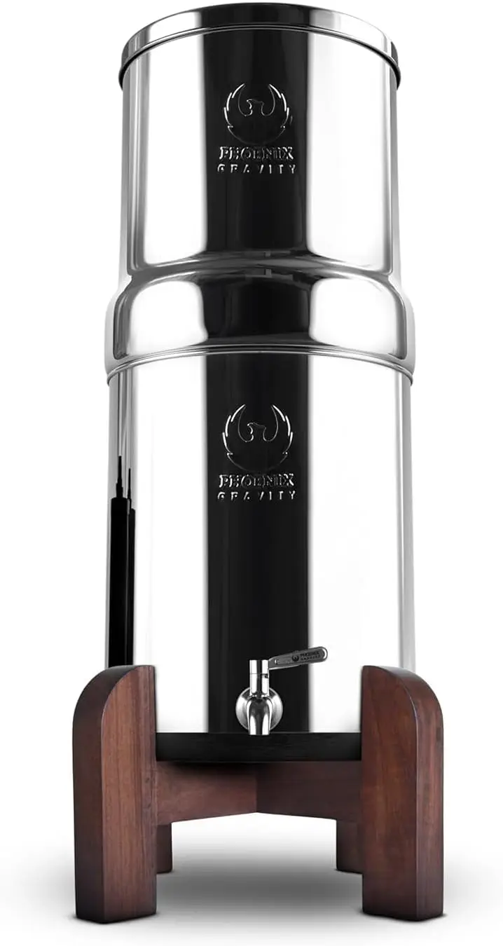 Phoenix Gravity Teak Wood Stand for 2.25 Gallon Steel Water Filters System