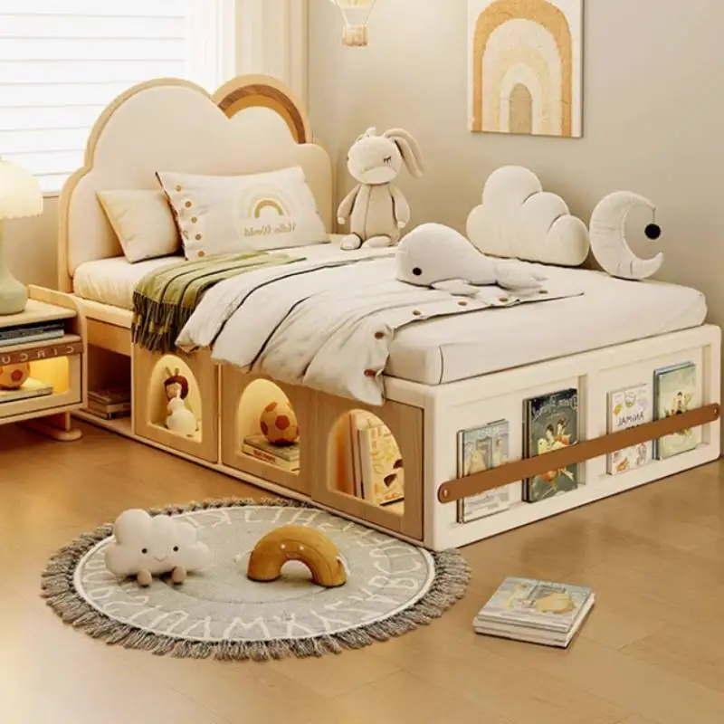 

Normal Expandable Kids Beds Wooden Safety White Single Princess Kids Bed Style Design Custom Lettino Per Bambini Furniture Home