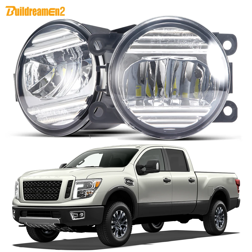 2 X LED Fog Light Assembly For Nissan Titan XD 2016-2019 30W 3000LM Car External Fog Daytime Running Lamp DRL H11 Accessories