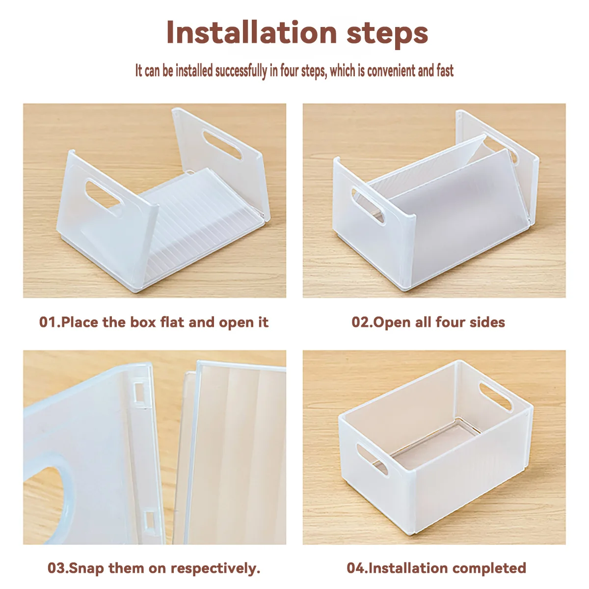 صندوق تخزين قابل للطي للخزانة من WORTHBUY مع مقبض، حقيبة تخزين بلاستيكية متعددة الوظائف قابلة للسحب، منظمة تخزين المطبخ #6