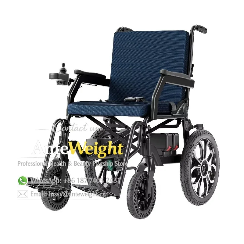 Loading 150kg Foldable Electric Wheelchair Lightweight Aluminum Power Wheelchair with 5.2A Lithium Battery for Adults