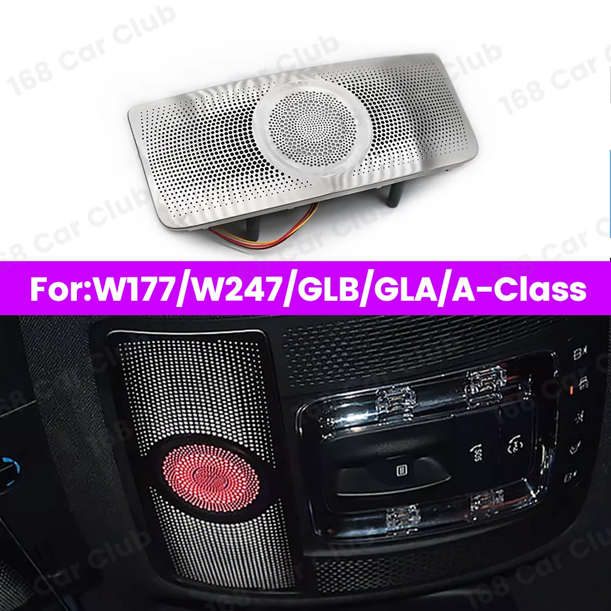 

LED Speaker 64 Colours Glasses Case Ambient Light For Mercedes Benz W177 W247 W118 GLB GLA A B Class Reading Light Surround Horn