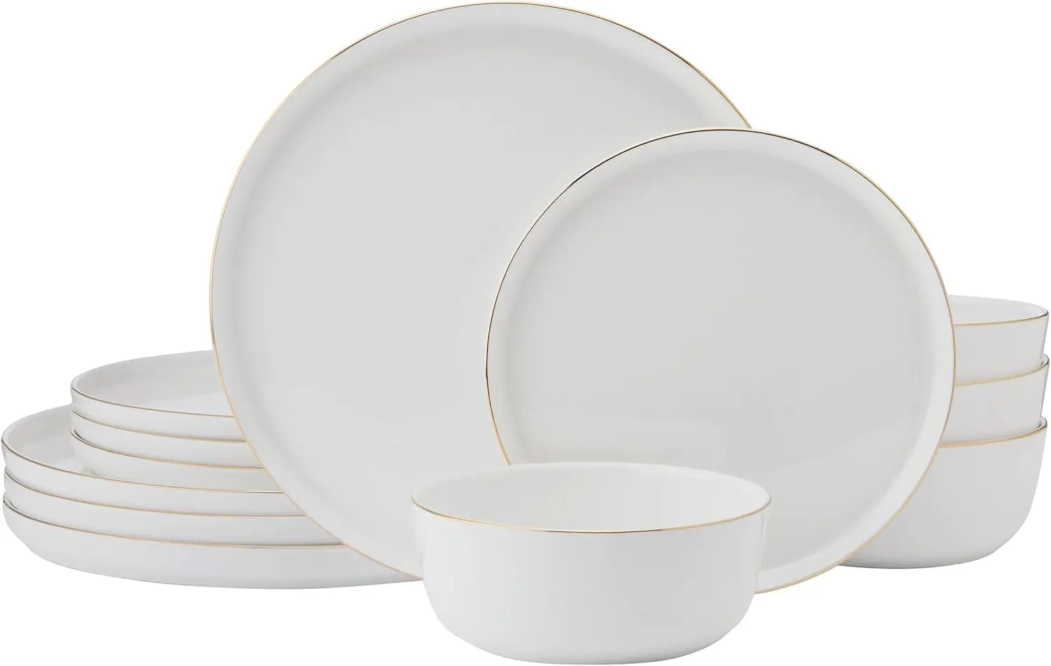 

Samantha Gold Bone China Chip Resistant 12 Piece Dinnerware Set, Servie for 4