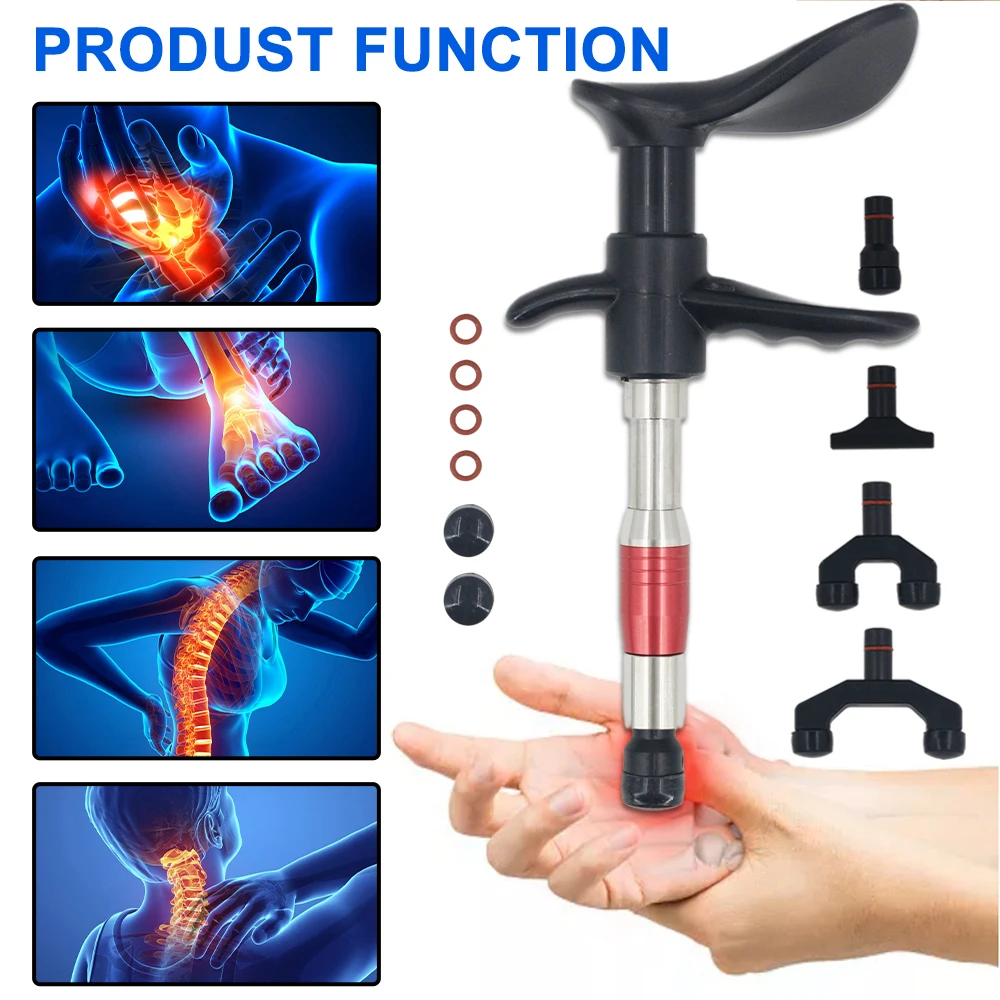 Handheld Chiropractic Adjustment Tools Spinal Pain Alleviate Chiropractic Corrector Body Massage Relaxation 4 Heads
