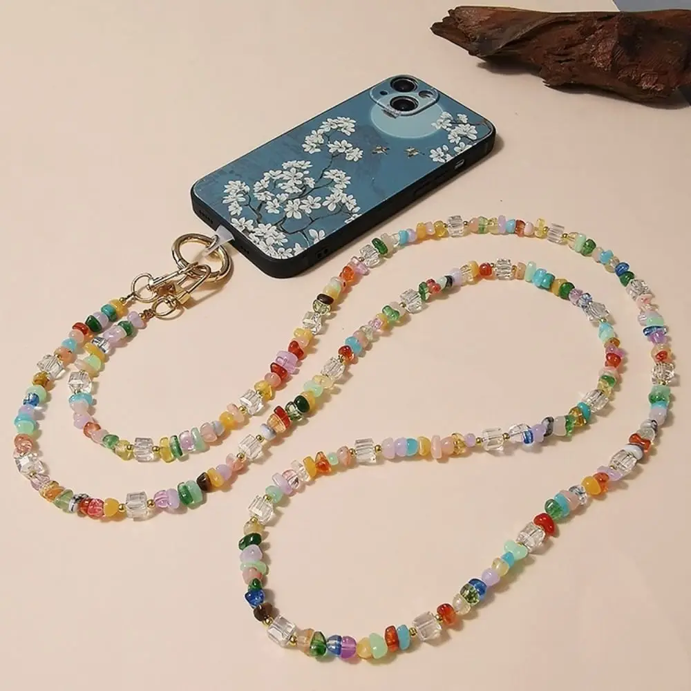 

Стильные милые ремешки для мобильных телефонов с камнями и бусинами, длинные шнурки-цепочки для телефона на шею, подвески-украшения