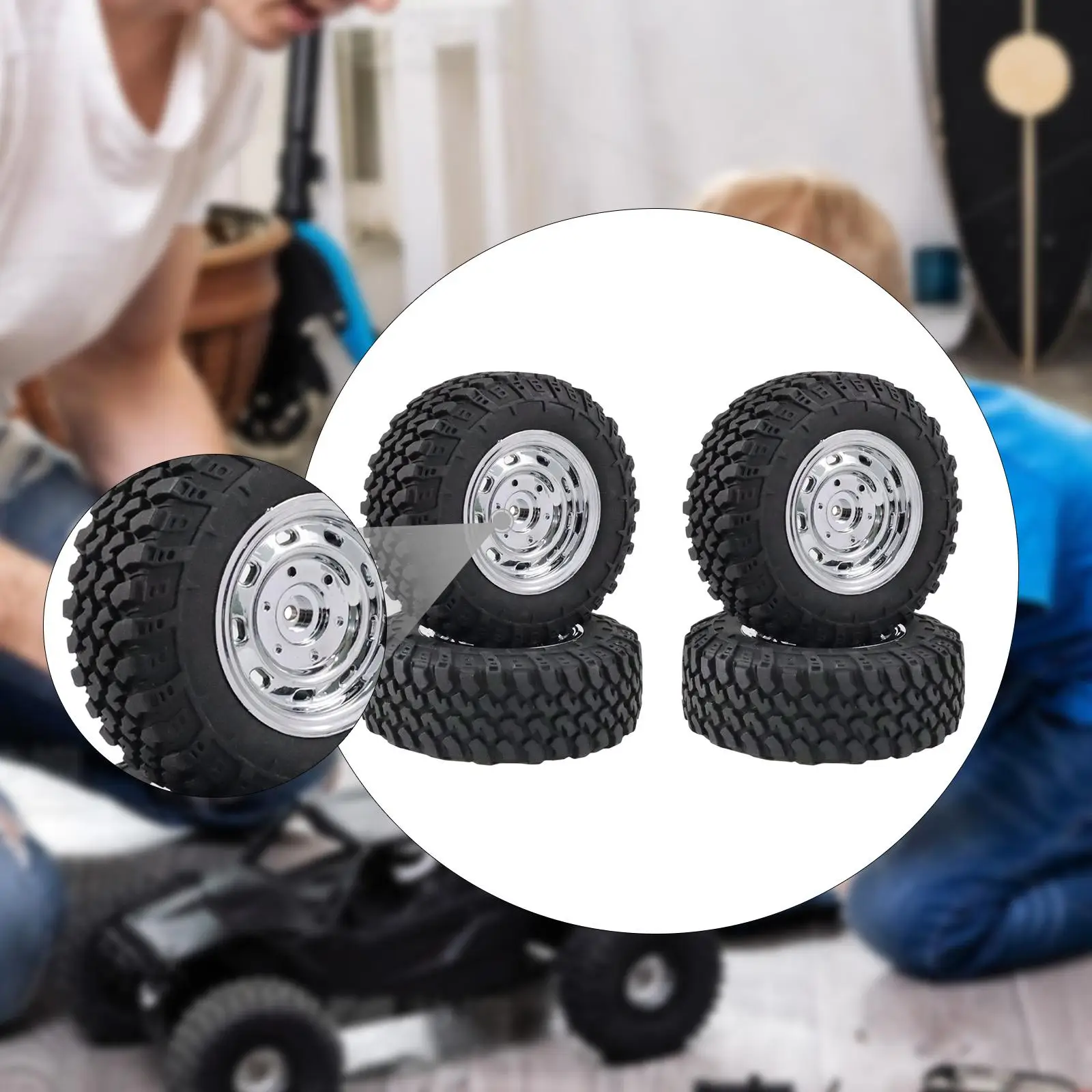 4 Pieces 1:12 Scale RC Car Tires Accessories High Performance Modification DIY Replaces Spare Parts for MN168 MN99S Crawler