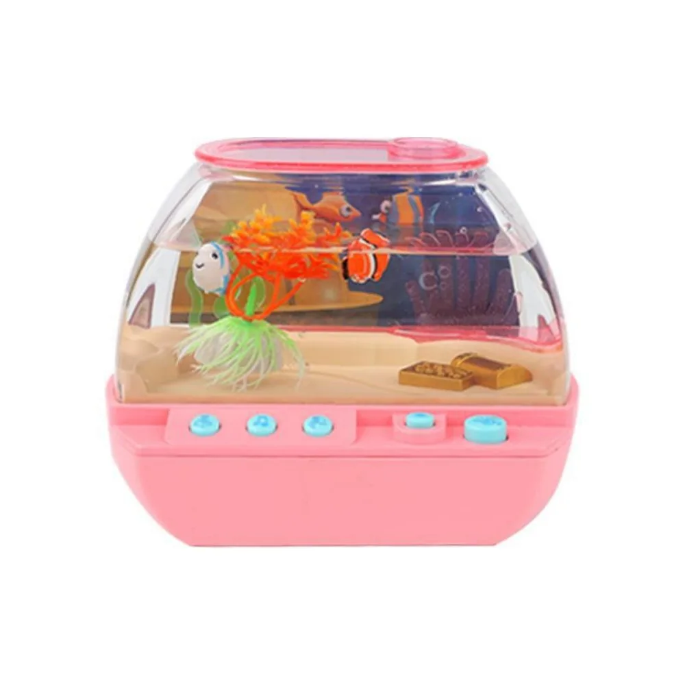 

Creative Artificial Aquarium Toy Cartoon Light Up LED Light Up Tank with Music Lovely Fish Tank Decoration Grow Aquatic Pets