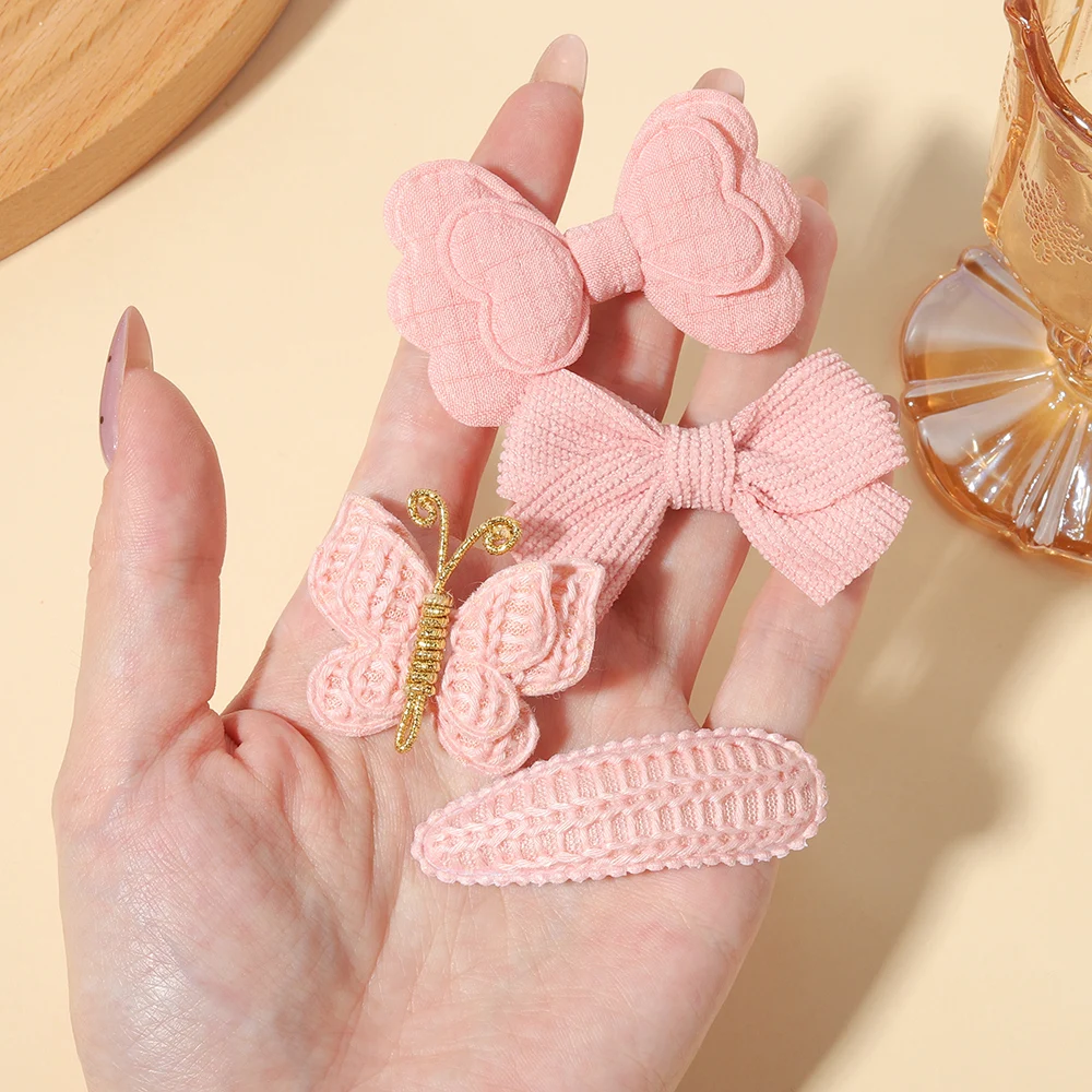 1 Set gestrickte Schmetterlings-Haarspangen, geeignet für Kinder und Mädchen zum Tragen bei Herbst- und Winterpartys, Haaraccessoires für Mädchen, Geschenke. – Detail 11