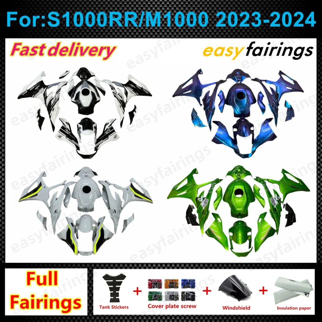Complete Bodywork Fairing Kit For S1000RR S1000 M1000 2023‑2024 Aftermarket ABS Fairings Set Pre‑Drilled Holes Motorcycle Parts