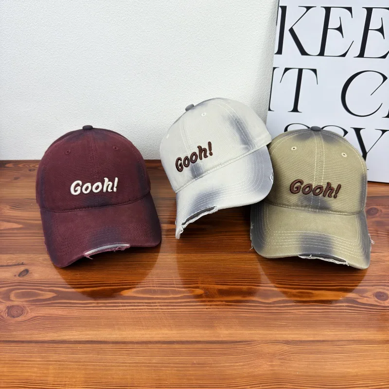 Alphabet Gradient Soft Top Baseball Cap Couple Versatile Simple Face Enhancing Small Duckbill Hat Spring Summer Sunscreen Hat