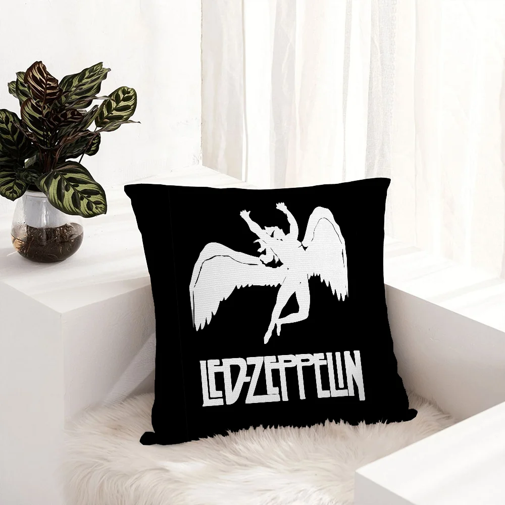 

L-Led Z-ZeppelinS Band Pillow Case Plush Fabric Soft Pillowcase Double Sided Print Sofa Cushion Cover Throw Pillow Cover