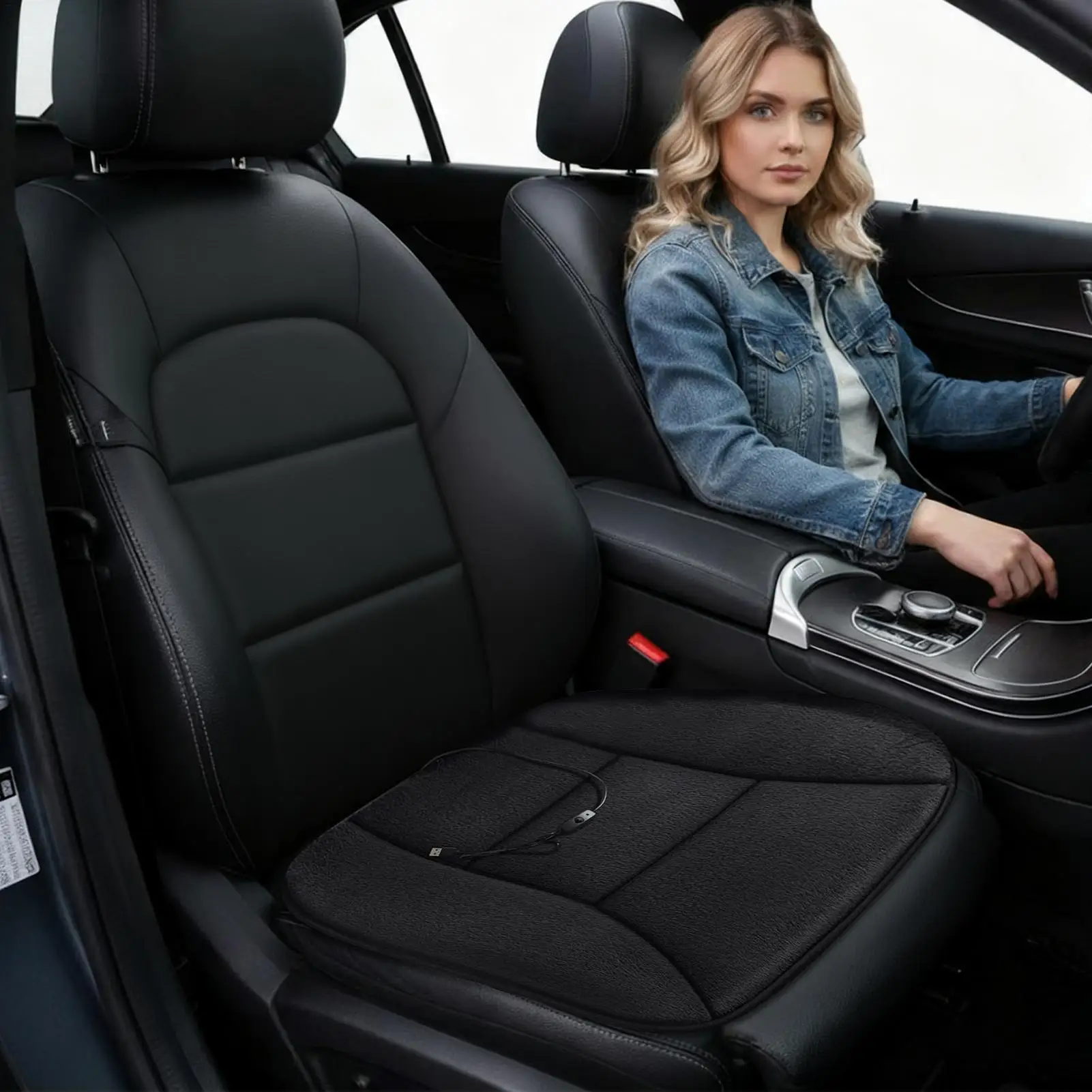 Seat Warmer For Car 12V Electric USB Rechargeable Auto Accessory Heating Car Seat Cover For Winter Vehicle SUV Trucks Van