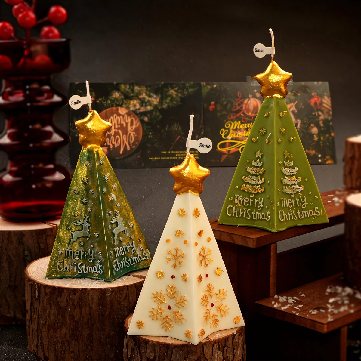 3D Geometry Xmas Tree Candle S - огляд і ціна Xmas Candle Making