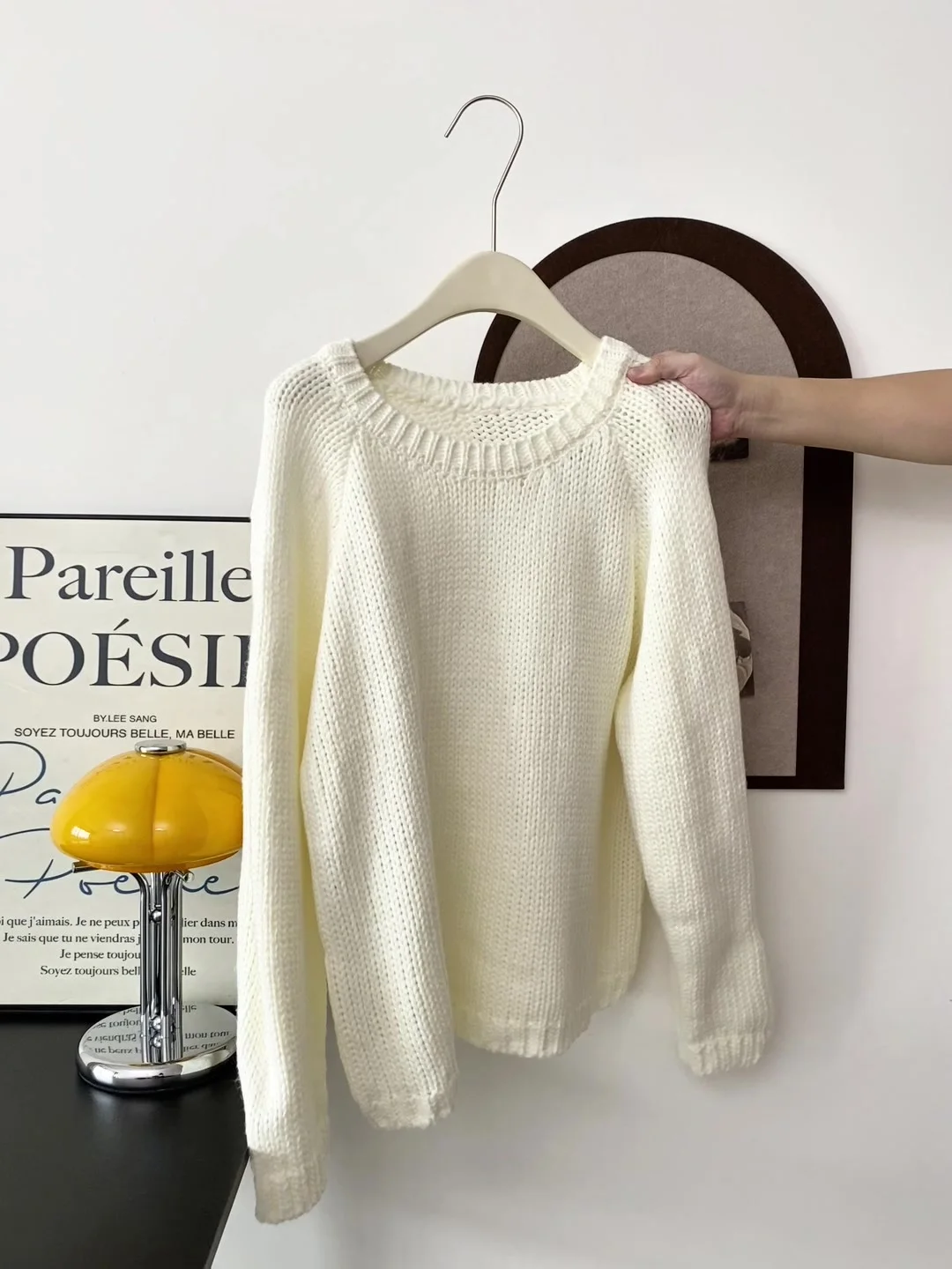 Pull en tricot épais pour femme rond Ne pull blanc lait paresseux Sle coréen Faion automne hiver 2025 haut tendance Long Sve
