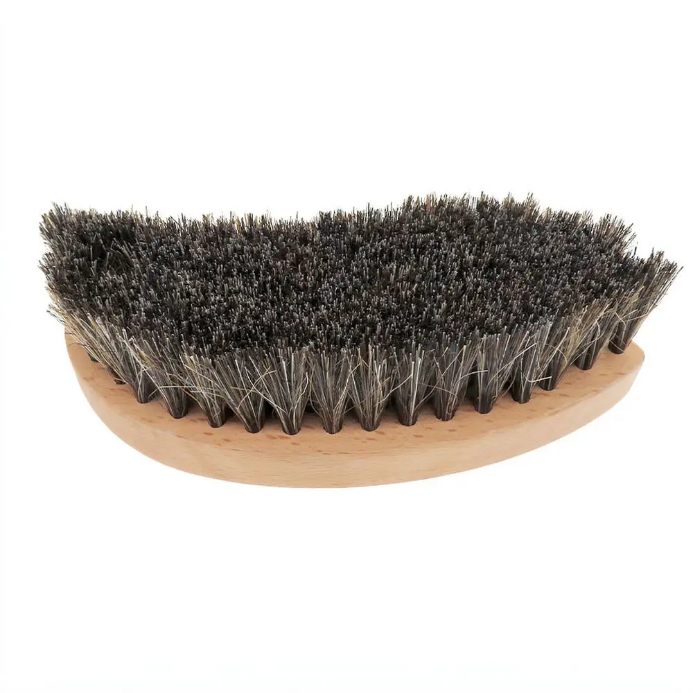 Car Interior Cleaning Tool Crescent Brush Mixed Boar Bristle Wood Handle For Leather Dashboard Dusting Accessories