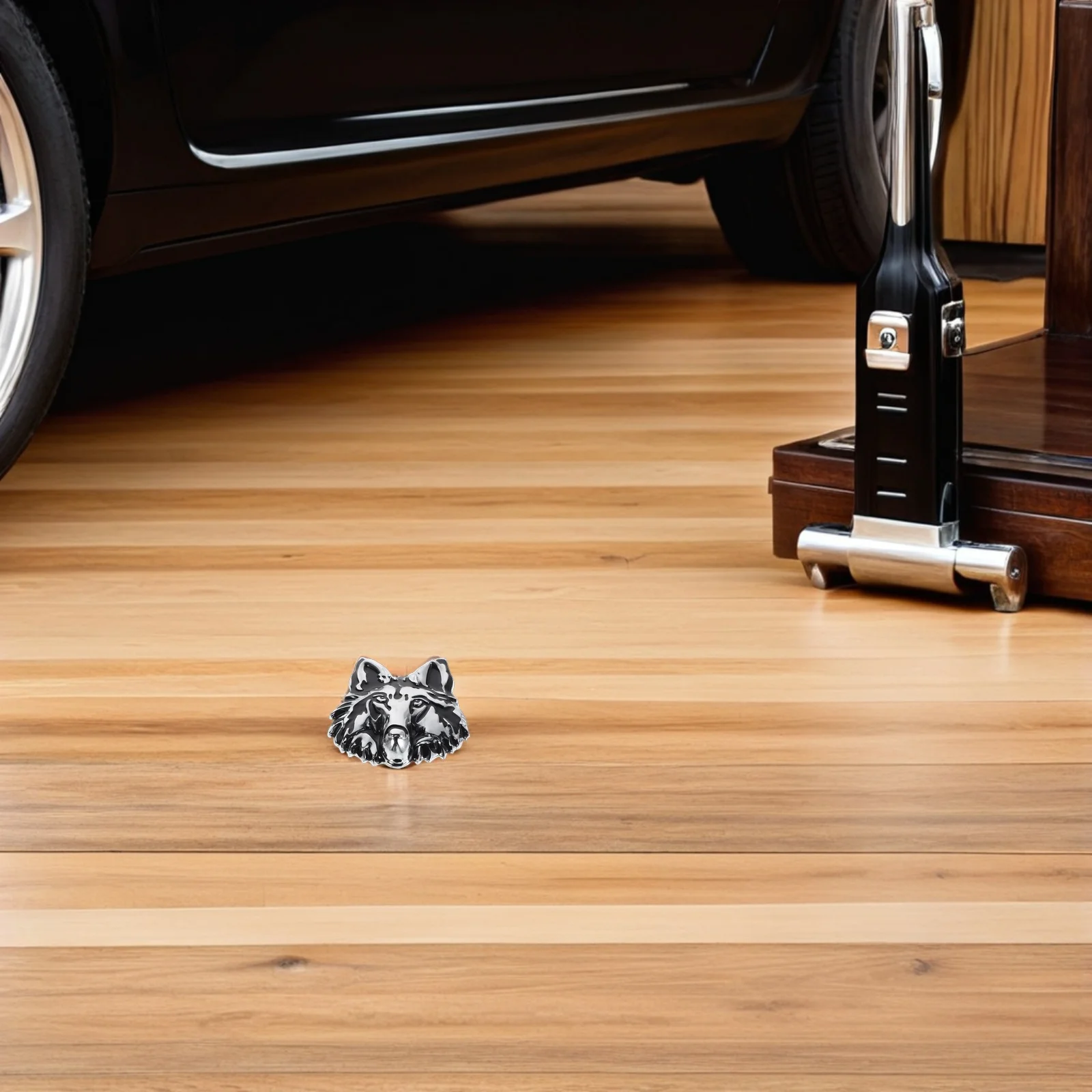 

2Pcs Car Wolf Stickers Metal Decals Scratch Cover Auto Body Badge Decorative Wolf Face Bumper Stickers for Vehicles