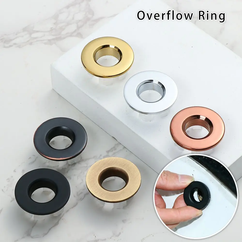 

Useful Tub Drain Stopper Bathroom Round Ring Overflow Covers Basin Insert Replacement Trim Ring Cap Sink Hole Cover