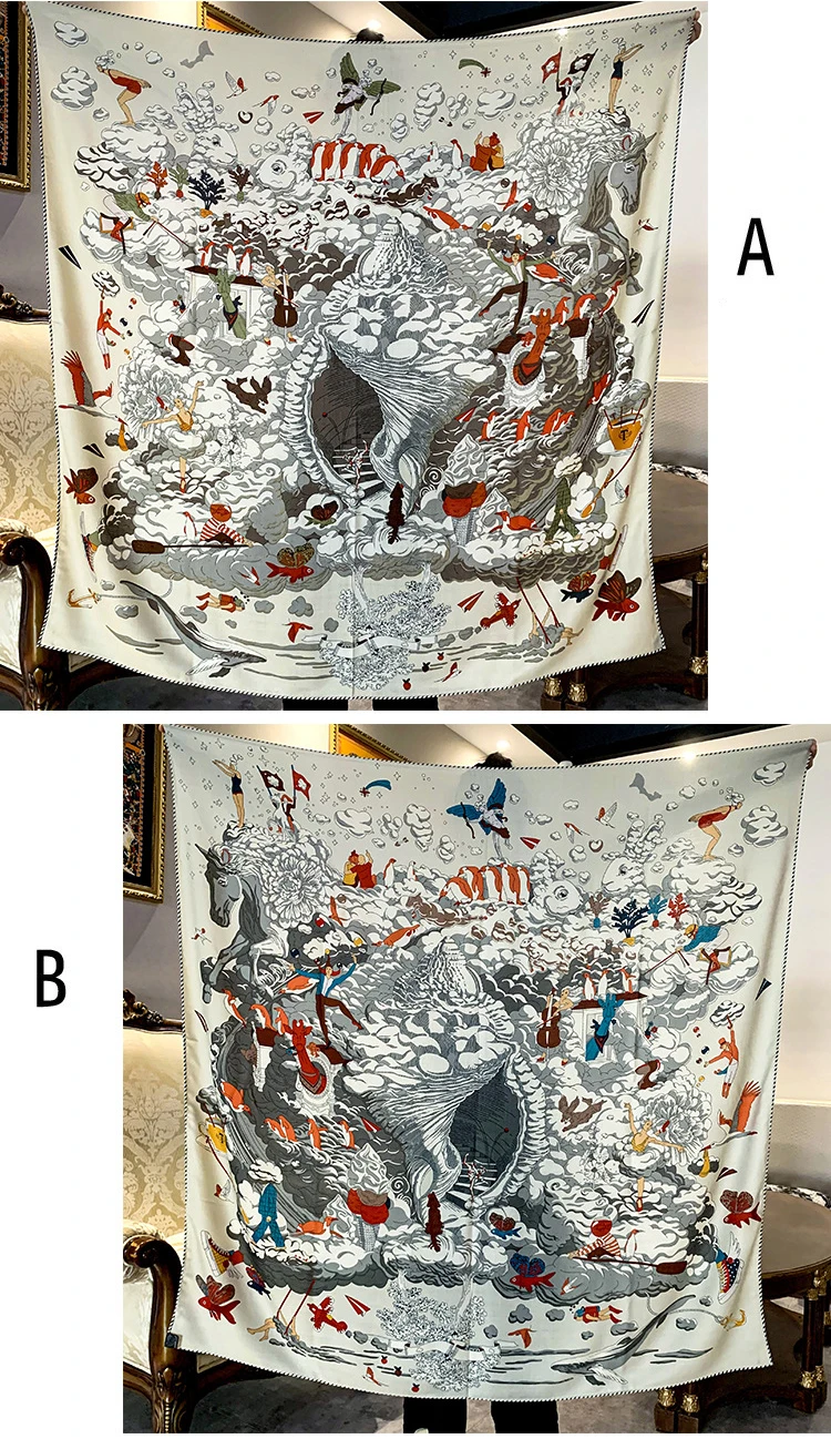 

Two Faced Print Winter Warm Scarfs Luxury Designer Women Silk Wool Scarves Wraps Large Bandanas Stole écharpe Cachemire 135CM