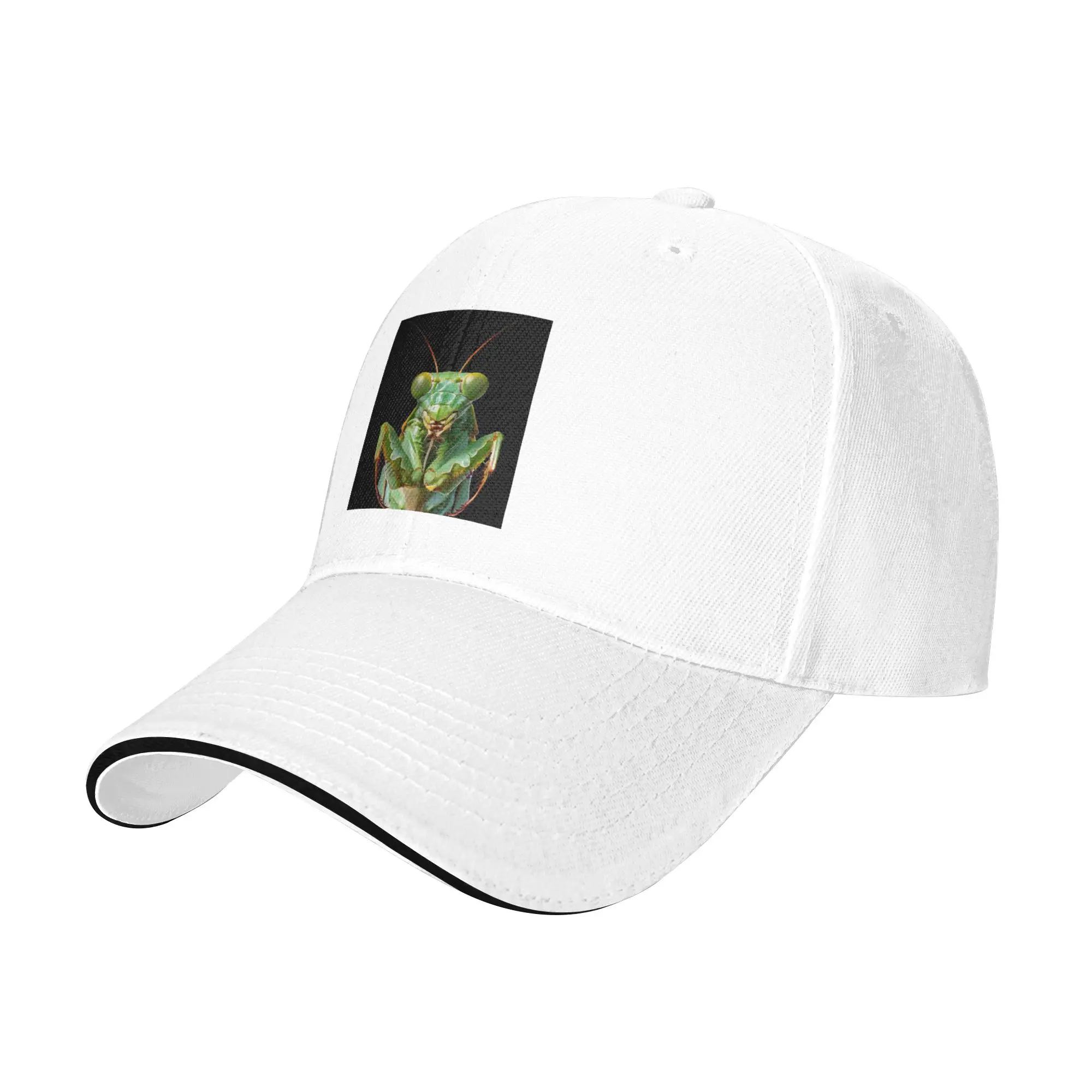 Green Praying Mantis, Eerie Insect Art Cap Casual Baseball Caps Adjustable Hat Hip Hop Summer Unisex Baseball Hats Customizable