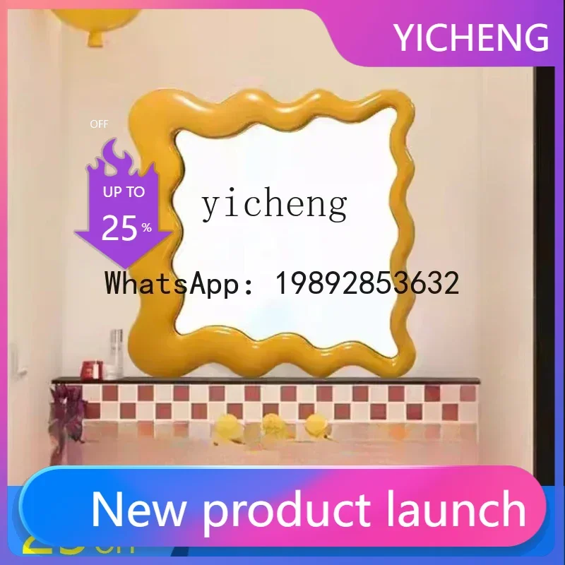 Espejo de baño francés W7, espejo de maquillaje premium irregular de forma especial para colgar en la pared, espejo de tocador para baño.