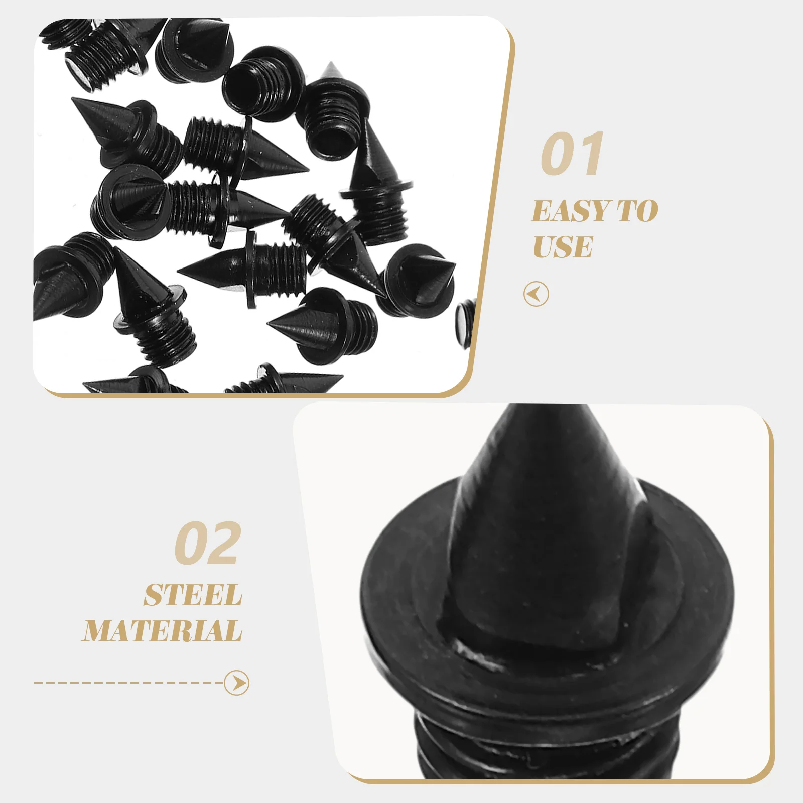 

20pcs Carbon Spikes Track Sprinting Golf Baseball Shoes Replacement Steel Jump Running Metal Field Hiking Cone Shape Durable