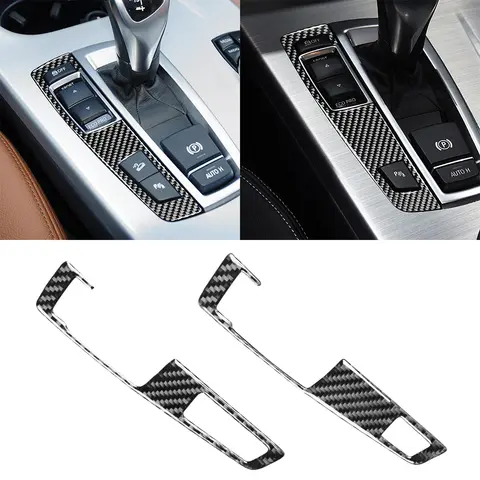 자동차 기어 시프트 패널 손잡이 커버 BMW F07 F10 F25 F26 2009-2016 용 탄소 섬유 인테리어 스티커 자동 수정 트림 액세서리